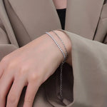 Lade das Bild in den Galerie-Viewer, Baguette Armkette Damen Silber
