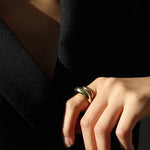 Indlæs billede til gallerivisning gebogener Ring glatt - 925 Sterling Silber one size
