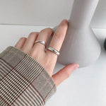 Indlæs billede til gallerivisning gebogener Ring glatt - 925 Sterling Silber one size
