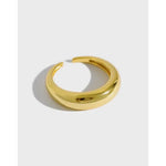 Indlæs billede til gallerivisning gebogener Ring glatt - 925 Sterling Silber one size Gold
