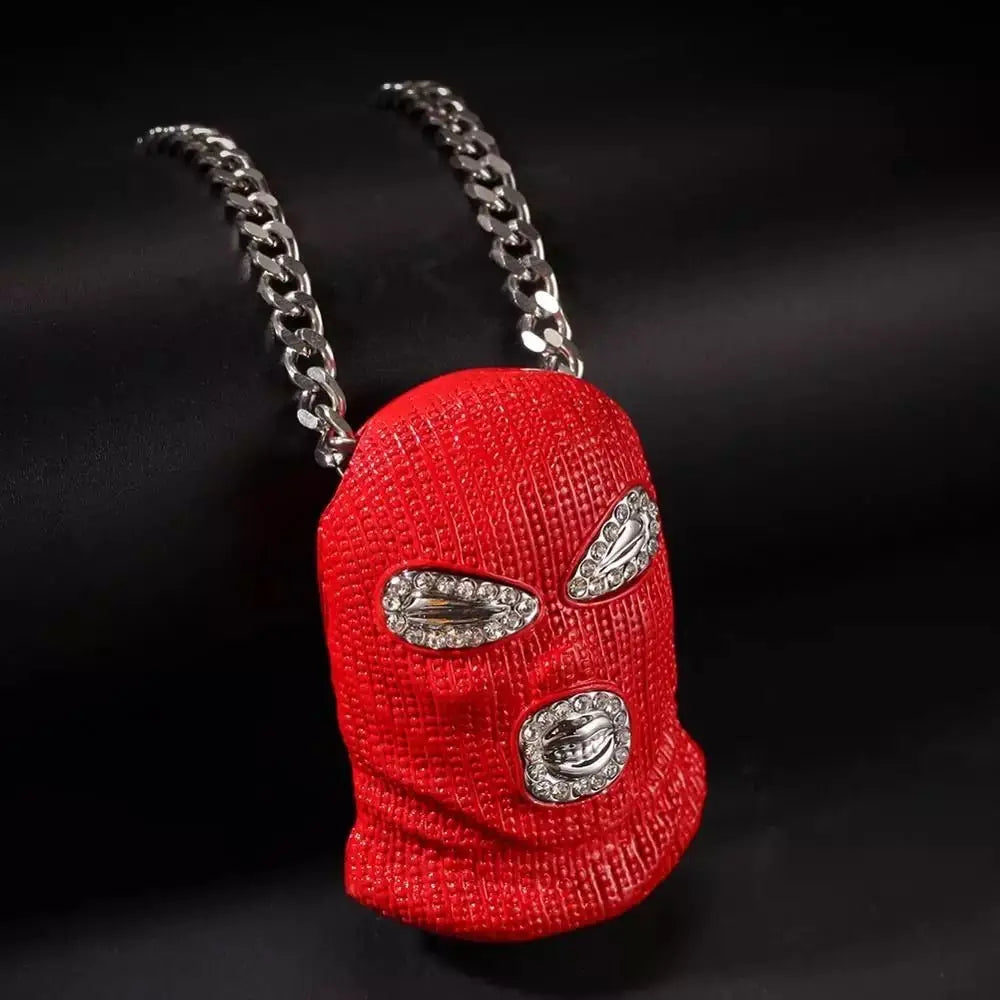 HipHop Halskette Maskierter Gangster Rot - HipHop Halskette