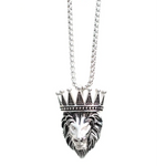 Lade das Bild in den Galerie-Viewer, Jimmy Santoro Löwen Halskette Silber mit Krone - Löwen King
