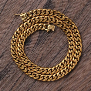 Kubanische Gliederkette 8mm Choker Kette Gold - Kubanische