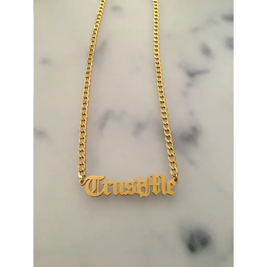 Personalisierte Cuban Kette Trust Me Halskette Gold - Trust