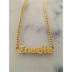 Personalisierte Cuban Kette Trust Me Halskette Gold - Trust