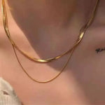 Lade das Bild in den Galerie-Viewer, Snake Halskette flach 14k Choker / Gold / Silber - Snake
