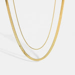 Lade das Bild in den Galerie-Viewer, Snake Halskette flach 14k Choker / Gold / Silber - Gold -
