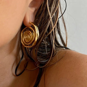 Swirl Ohrringe - kreisförmige Spirale 18K vergoldet